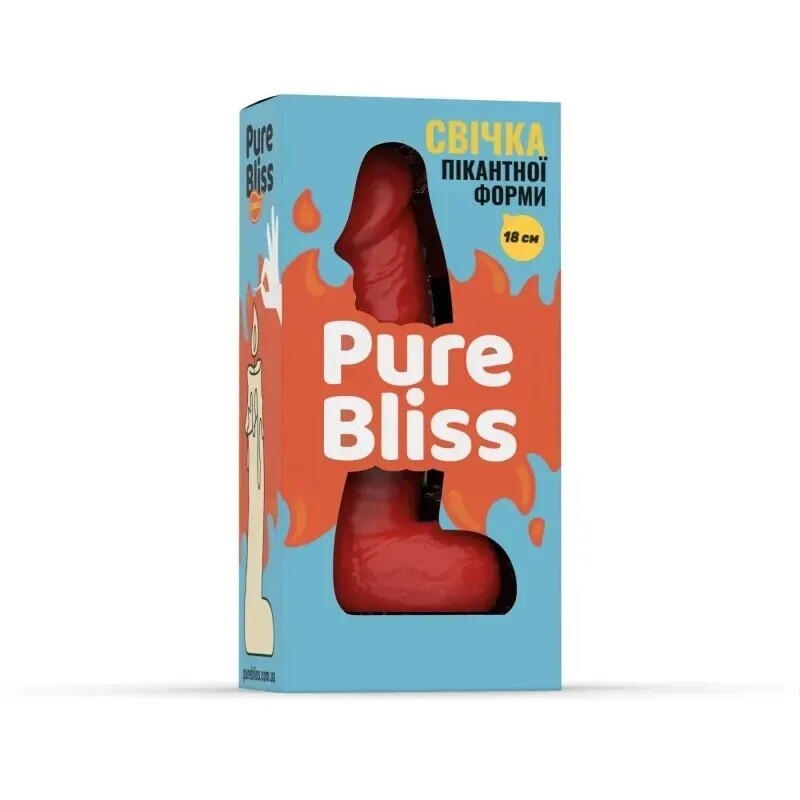 Свічка у формі пеніса Pure Bliss BIG червона, 18 х 4.2 см - Изображение 5
