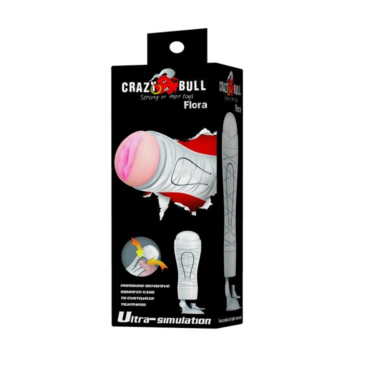 Мастурбатор-вагіна Crazy Bull Flora на присосці, бежевий, 28.3 х 9 см - Изображение 8
