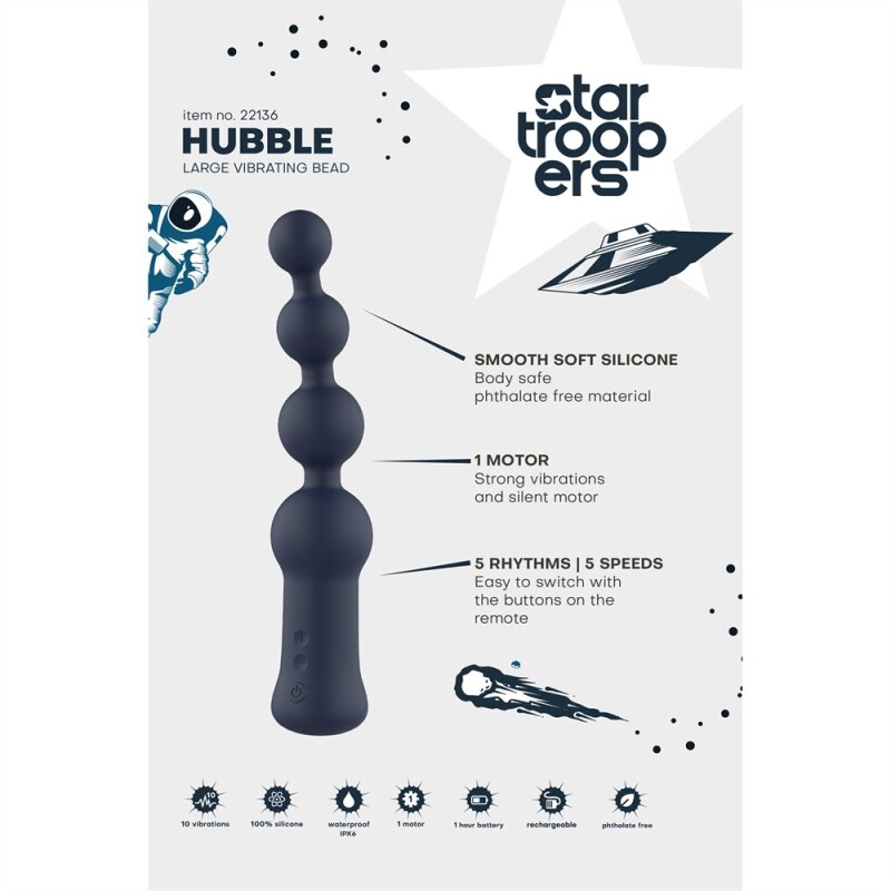 Анальний вібратор Dream Toys Hubble ялинка на 4 кульки, синій, 18.6 х 4.2 см - Зображення 9