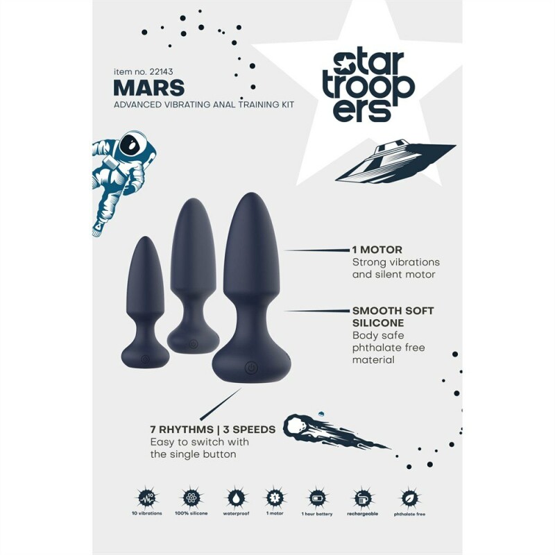 Набір анальних вібраторів Dream Toys Mars синій, 3 шт - Зображення 9