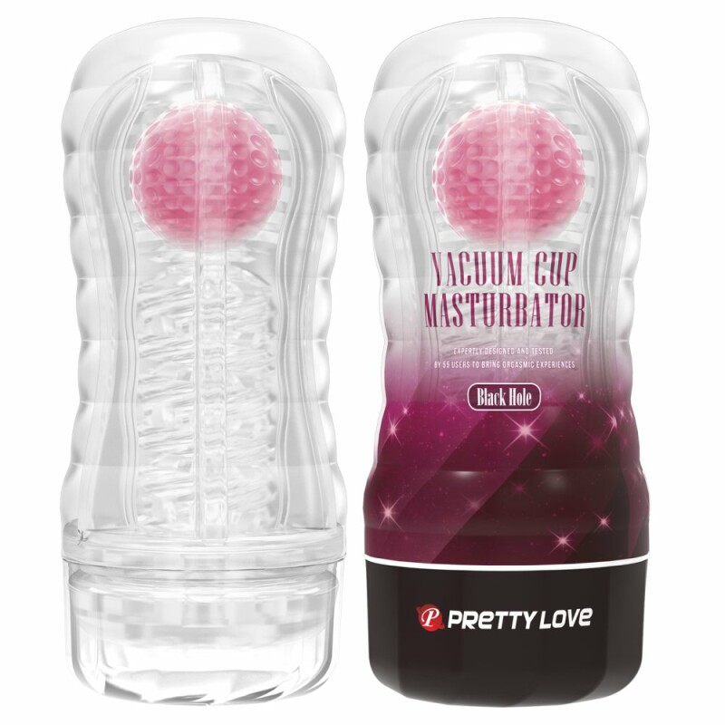 Мастурбатор в колбі Pretty Love Planet з рожевою кулькою, прозорий, 18 х 7.7 см