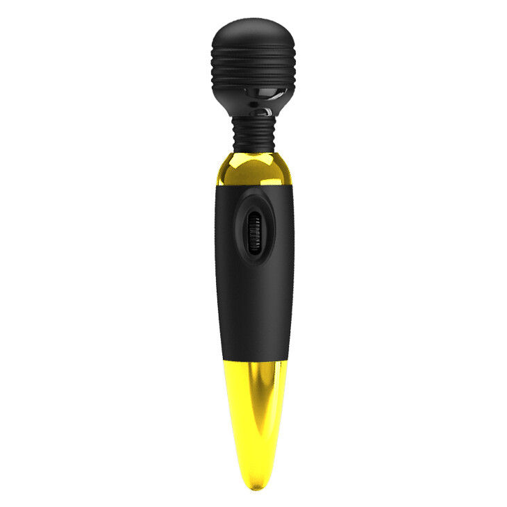 Вібратор-мікрофон Pretty Love Power Wand гнучкий, чорно-золотий, 25 х 4.5 см - Зображення 1