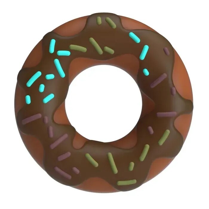 Ерекційне кільце Pretty Love Choco у формі пончика з кремом, коричневе, 4.6 х 2 см - Зображення 1