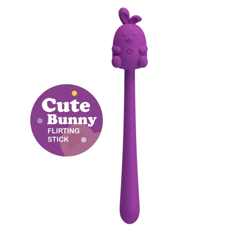 Мінівібратор Pretty Love Cute Bunny гнучкий, фіолетовий, 14.2 х 2.4 см - Изображение 1