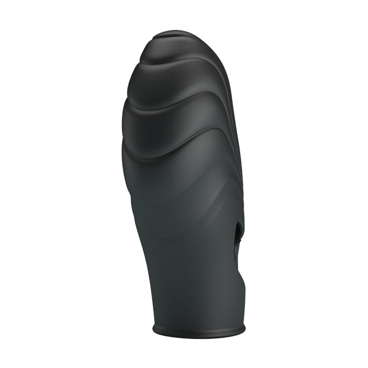 Вібронасадка на палець Pretty Love Lich рельєфна, чорна, 7.8 х 3 см - Зображення 2