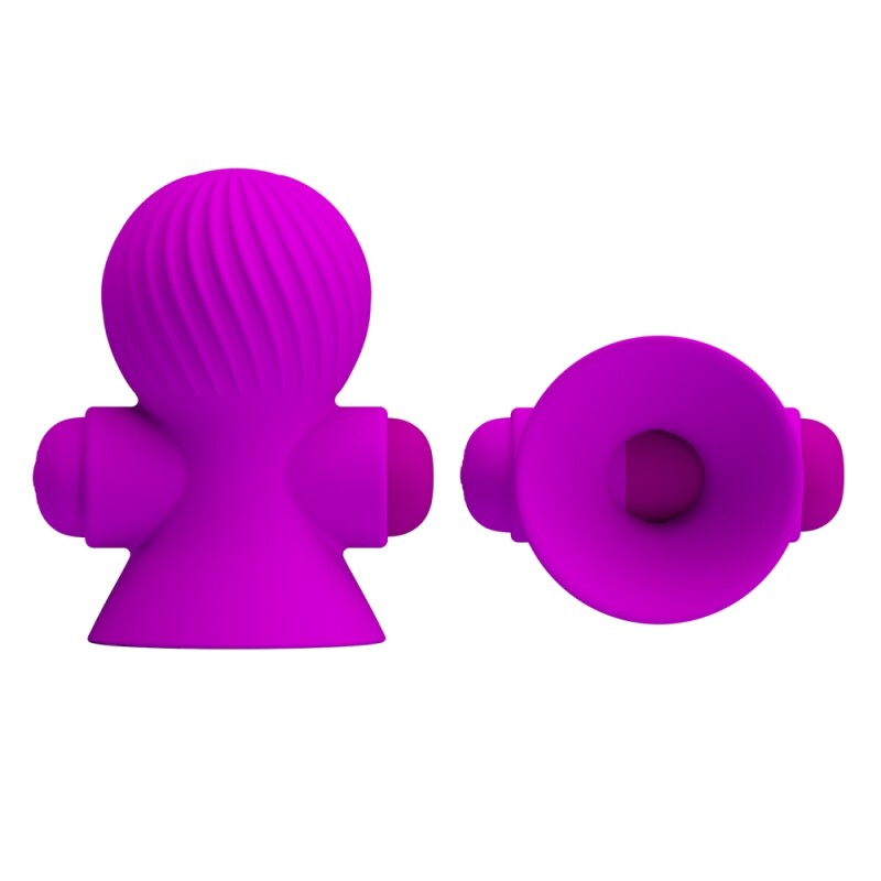 Вібростимулятори для сосків Pretty Love Nipple Sucker, 12 режимів, фіолетові, 7.2 х 4.5 см - Изображение 3
