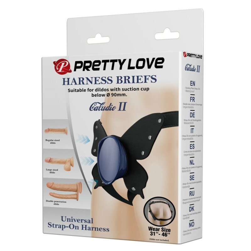 Трусики для страпону Pretty Love Caludio II на ременях, сині, 9 см - Зображення 5