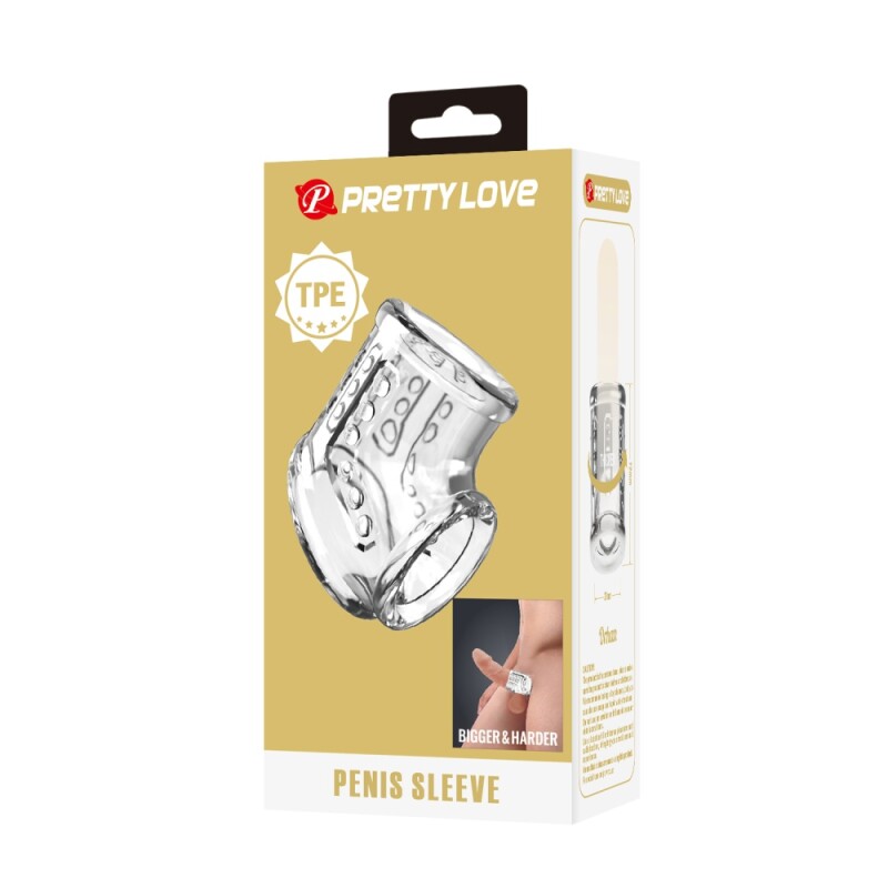 Насадка на пеніс та мошонку Pretty Love стимуююча, прозора, 7.2 х 4.7 см - Зображення 7