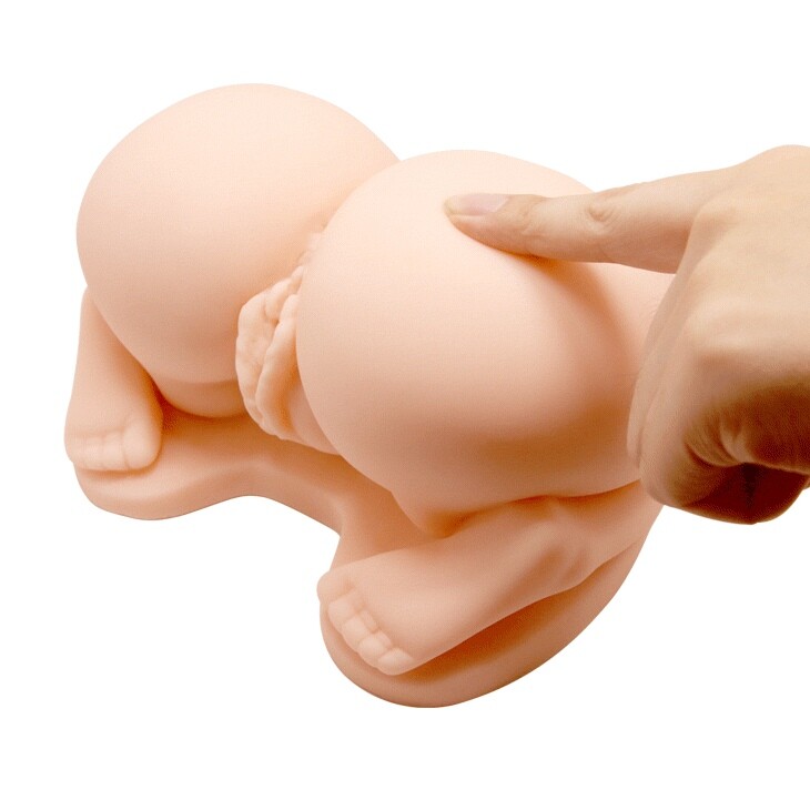 Мастурбатор вагіна та анус CRAZY BULL з двома віброкулями на пульті, бежевий, 21 х 20.5 см - Зображення 7