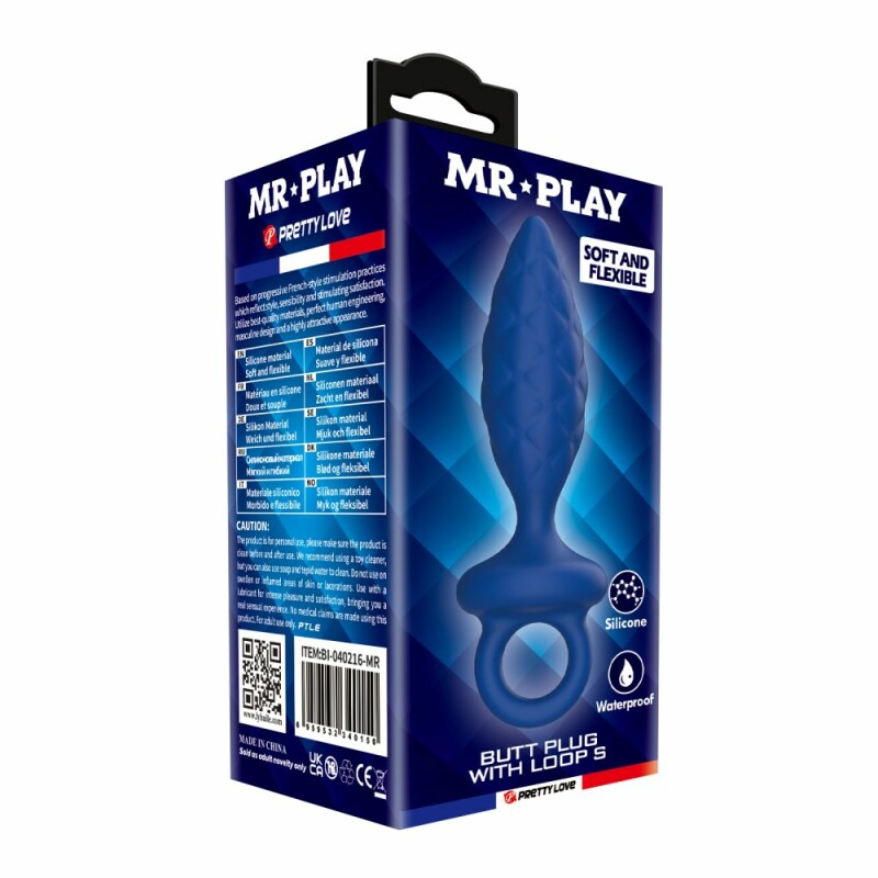 Анальна пробка MR. PLAY з кільцем, синя, 11.5 х 2.7 - Зображення 7