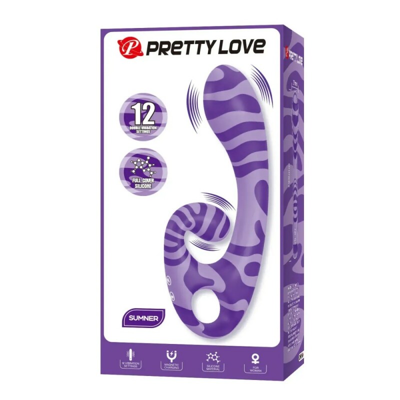Вібратор-кролик Pretty Love Sumner Sexual Fantasy силіконовий, фіолетовий, 19 х 3.7 см - Изображение 8