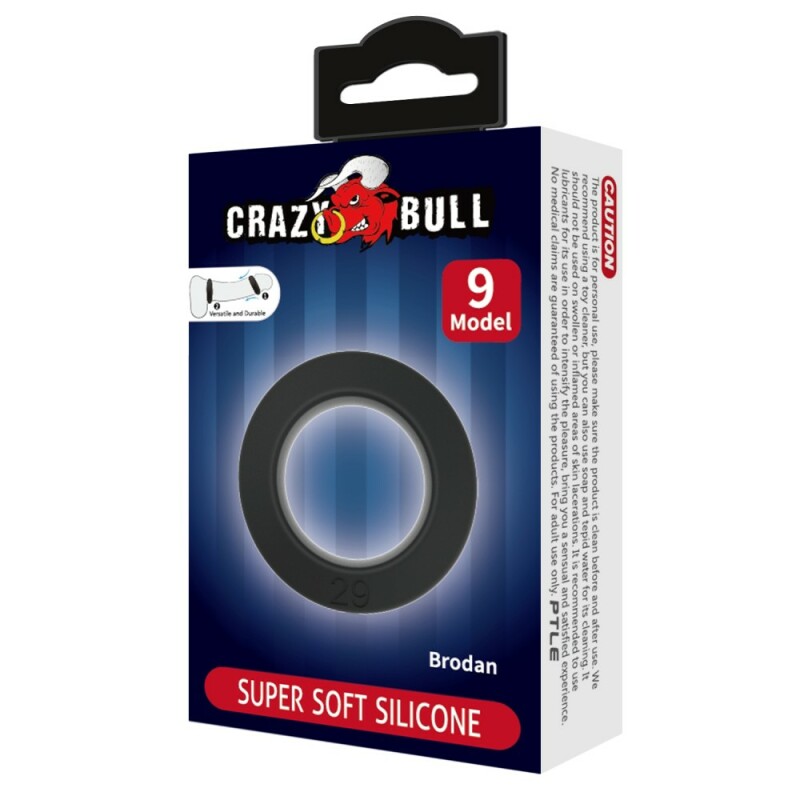Ерекційне кільце Crazy Bull Brodan силіконове, чорне, 5.5 х 3.8 см - Зображення 8