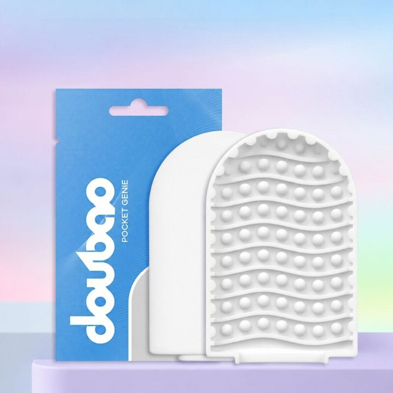 Міні мастурбатор DOU BAO WAVES Pocket Genius з рельєфом хвиль, білий, 8.2 х 5.2 см