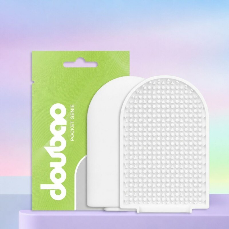 Міні мастурбатор DOU BAO CRYSTAL Pocket Genius з рельєфом кришталю, білий, 8.2 х 5.2 см