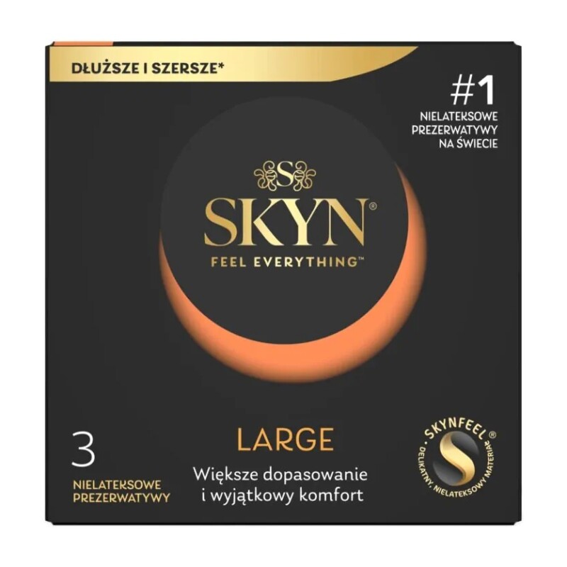 Презервативи безлатексні SKYN Large, великого розміру, 3 шт