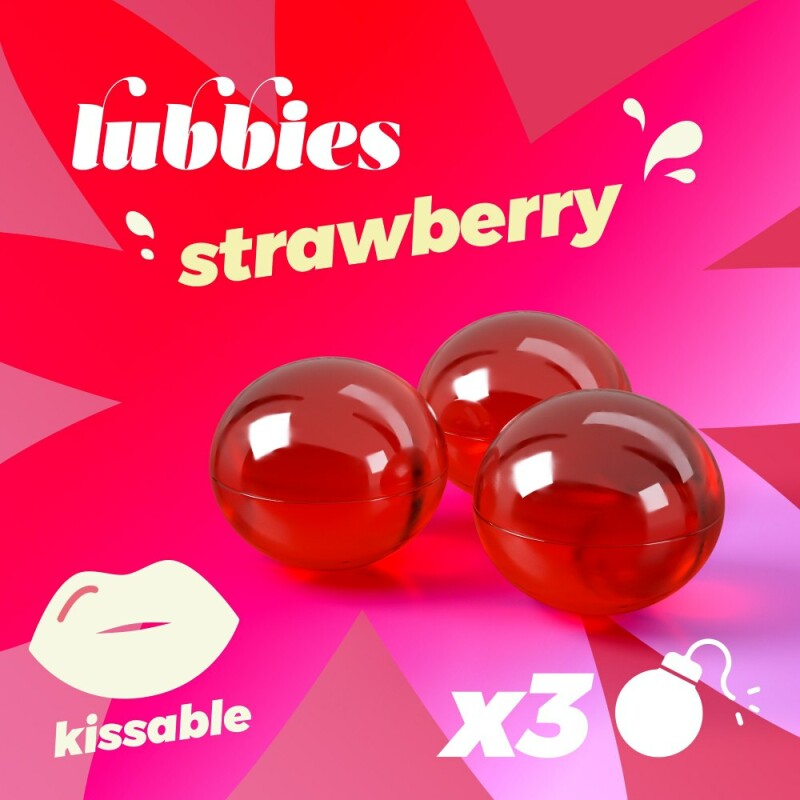 Кульки для масажу Crushious Lubbies зі смаком полуниці, 3 шт