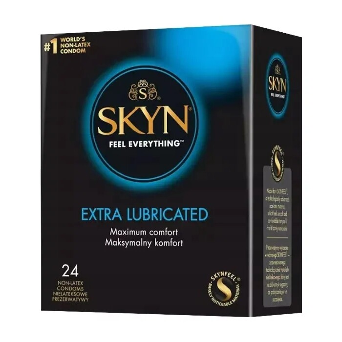 Презервативи безлатексні SKYN Extra Lube, з додатковою змазкою, 24 шт