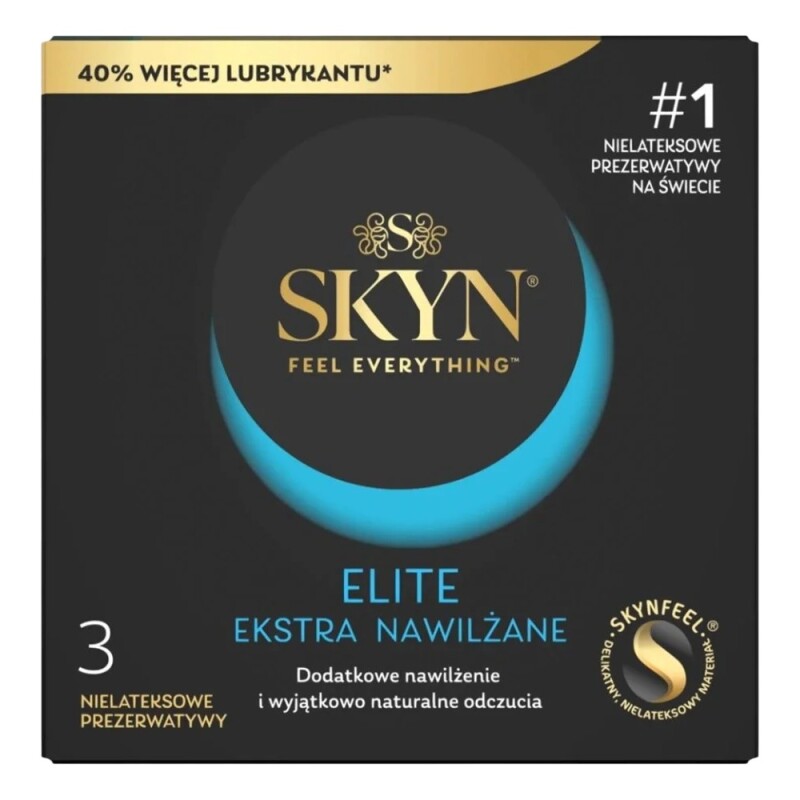 Презервативи безлатексні SKYN Elite Extra Lube, з додатковою змазкою, 3 шт