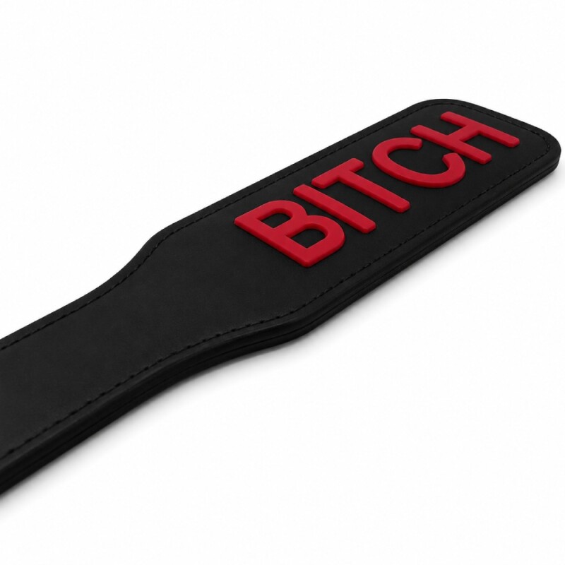 Паддл силіконовий DS Fetish з червоним надписом BITCH, чорний - Зображення 2