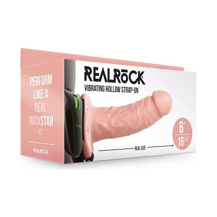 Фалопротез REALROCK з вібрацією та пультом, рожевий, 16 х 4.6 см - Изображение 5