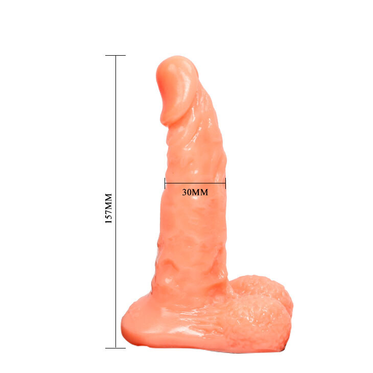 Страпон на трусиках BAILE Ultra Passionate Harness з мошонкою, бежевий, 15.7 х 3 см - Изображение 5