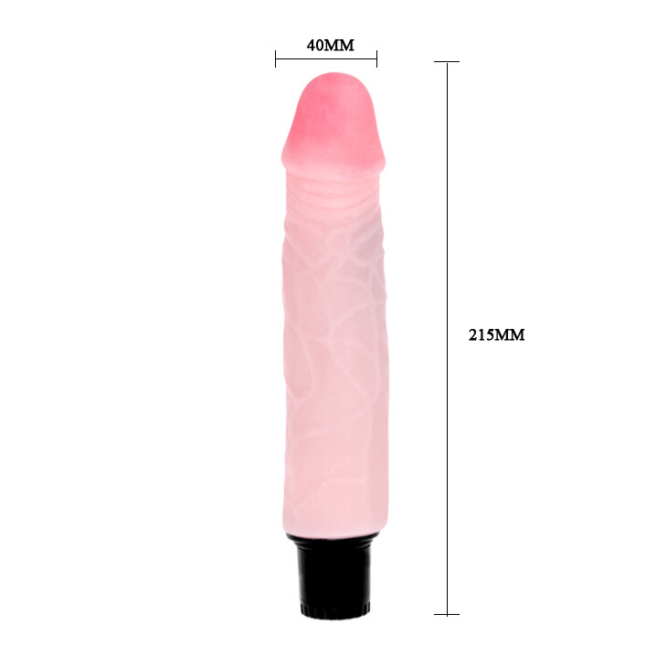Вібратор з кібершкіри BAILE Realistic Cock багатошвидкісний, бежевий, 21.5 х 4 см - Изображение 6
