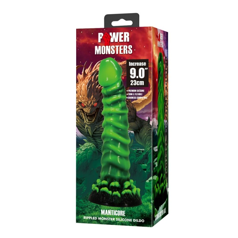 Фалоімітатор фантастичний Power Monsters Manticore на присосці, зелений, 23 х 4.5 см - Изображение 8