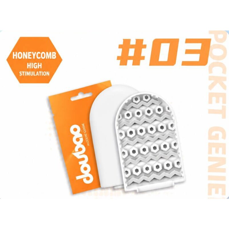 Міні мастурбатор DOU BAO HONEYCOMB Pocket Genius з рельєфом стільника, білий, 8.2 х 5.2 см - Зображення 1