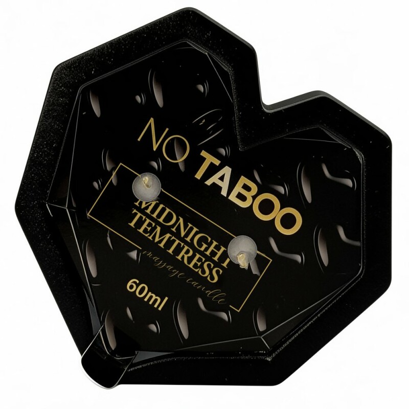 Масажна свічка у формі серця, 60 мл, NO TABOO Midnight Temptress сандал + пачулі + ладан - Зображення 2