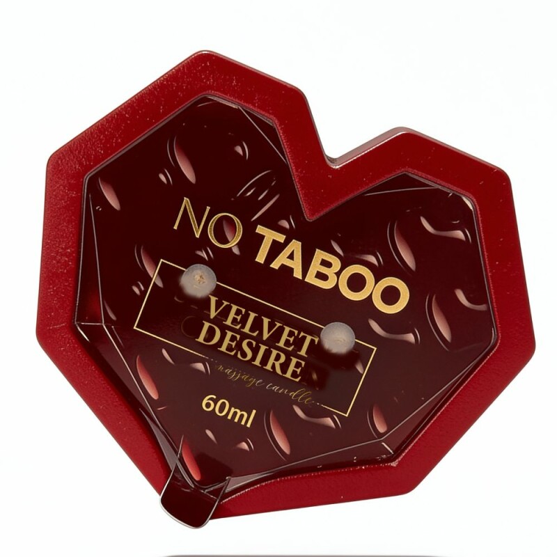 Масажна свічка у формі серця, 60 мл, NO TABOO Velvet Desire мускус + жасмин + груша - Зображення 1