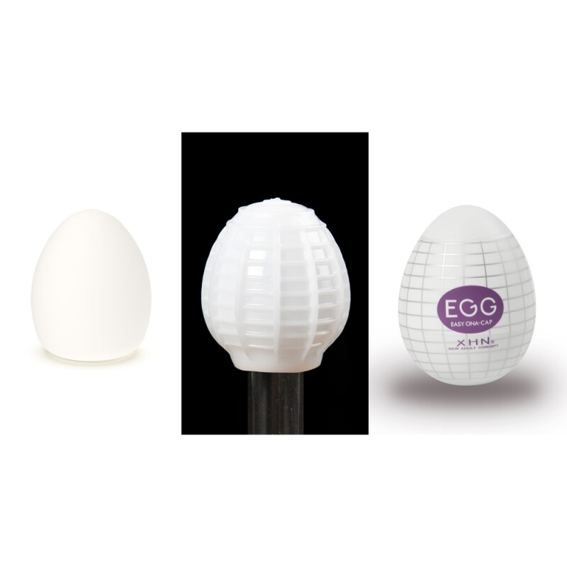 Мастурбатор яйце з рельєфом XHN SPIDER WEB Egg Easy Ona-Cap, білий, 6.8 х 5.2 см - Зображення 3