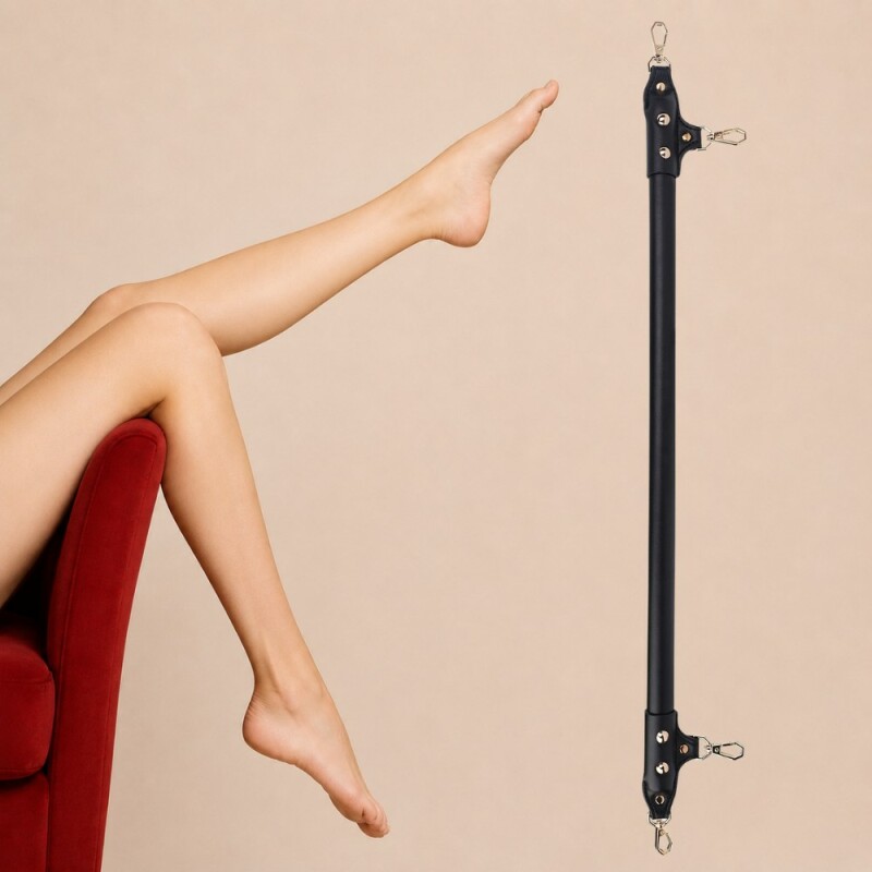 Розпірка WOW Fetish з золотими фіксаторами, чорна, 74 х 2.5 см - Изображение 1