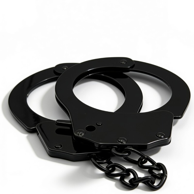 Наручники металеві DS Fetish з двома ключиками, чорні - Зображення 1