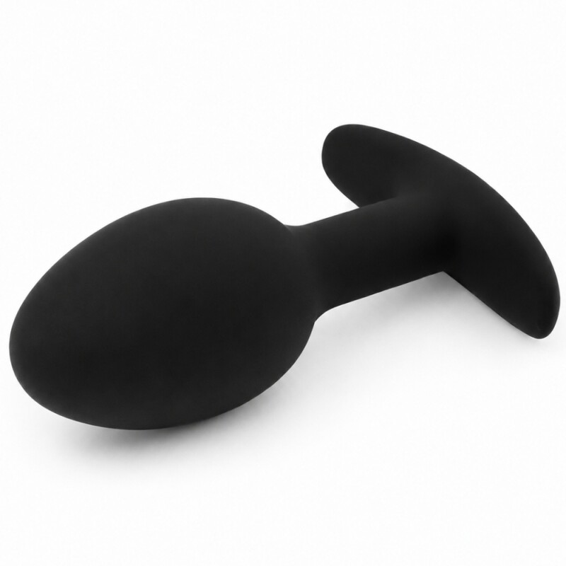 Анальна пробка ALUME, S, з двома кульками, чорна, 7 х 3 см (упаковка пакет) - Зображення 1