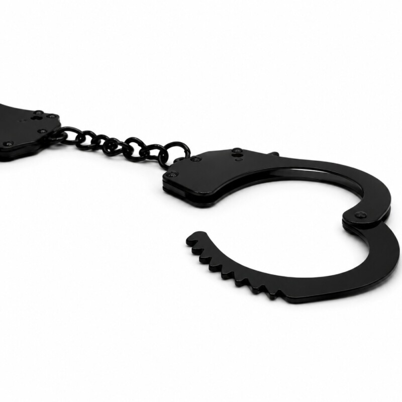 Наручники металеві DS Fetish з двома ключиками, чорні - Зображення 3