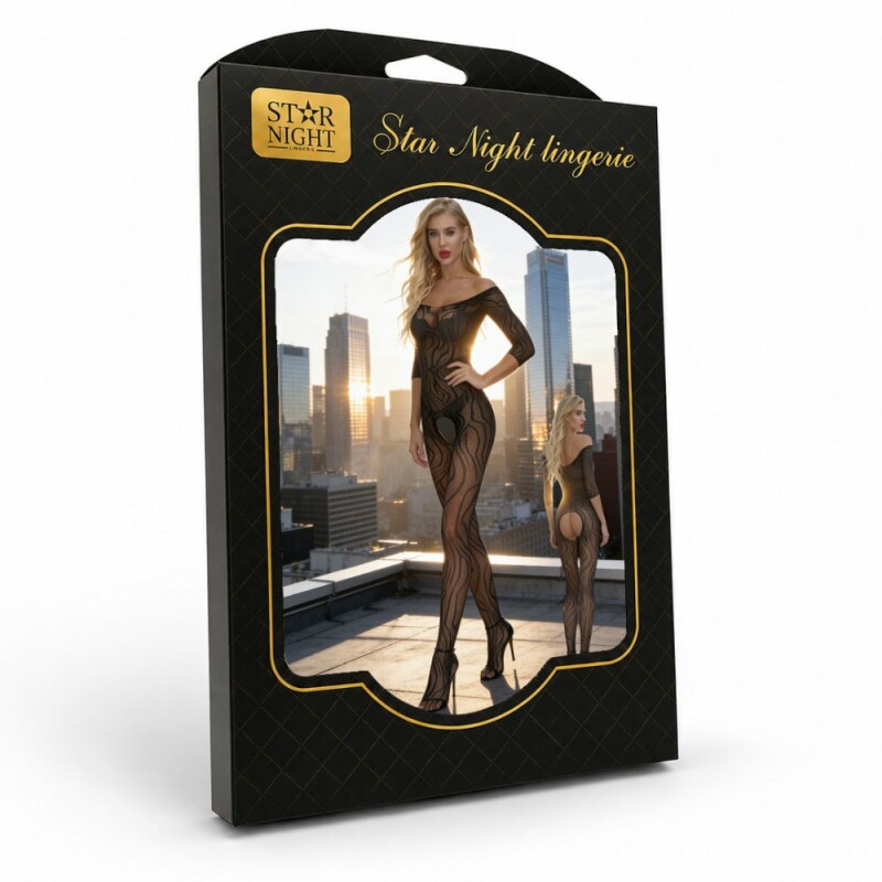Комбінезон сіточка Star Night з інтимним доступом, чорний, OS (S–L) - Зображення 6