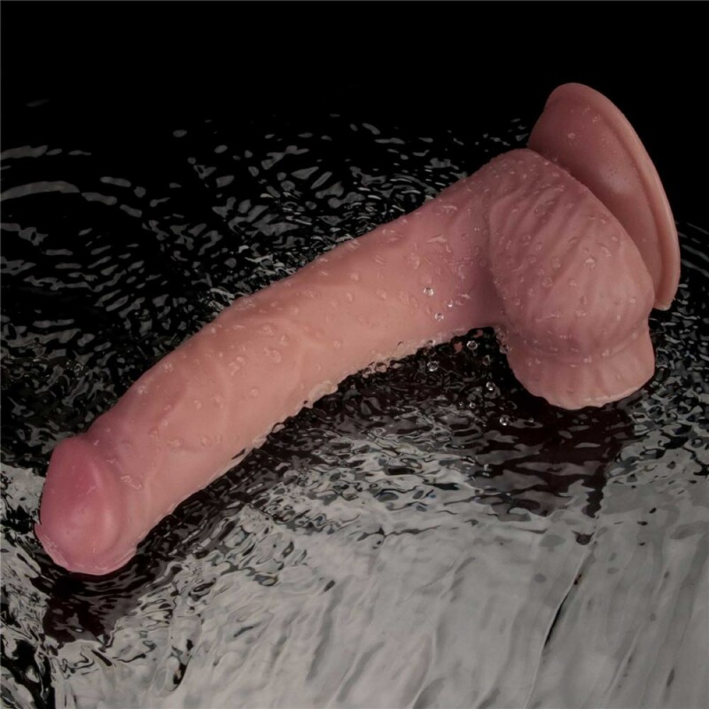 Вібратор із подвійною щільністю Lovetoy Dual Density Power Cock на присосці, бежевий, 22.8 х 4 см - Зображення 4