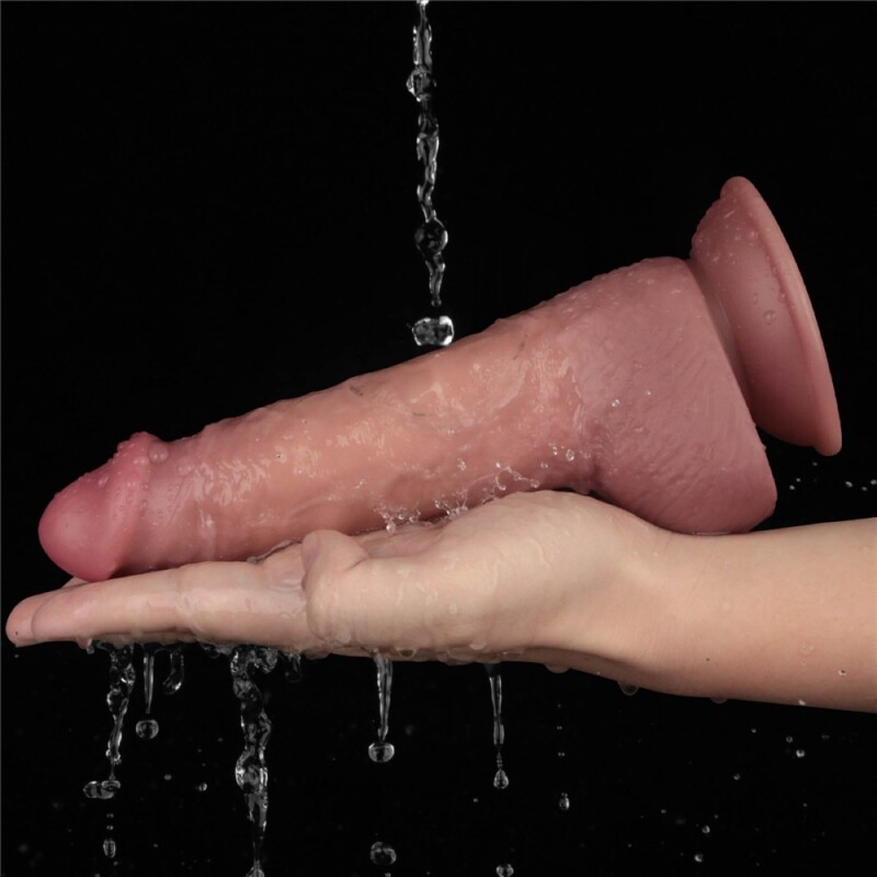 Вібратор із подвійною щільністю Lovetoy Dual Density Power Cock на присосці, бежевий, 21.5 х 4.5 см - Изображение 4
