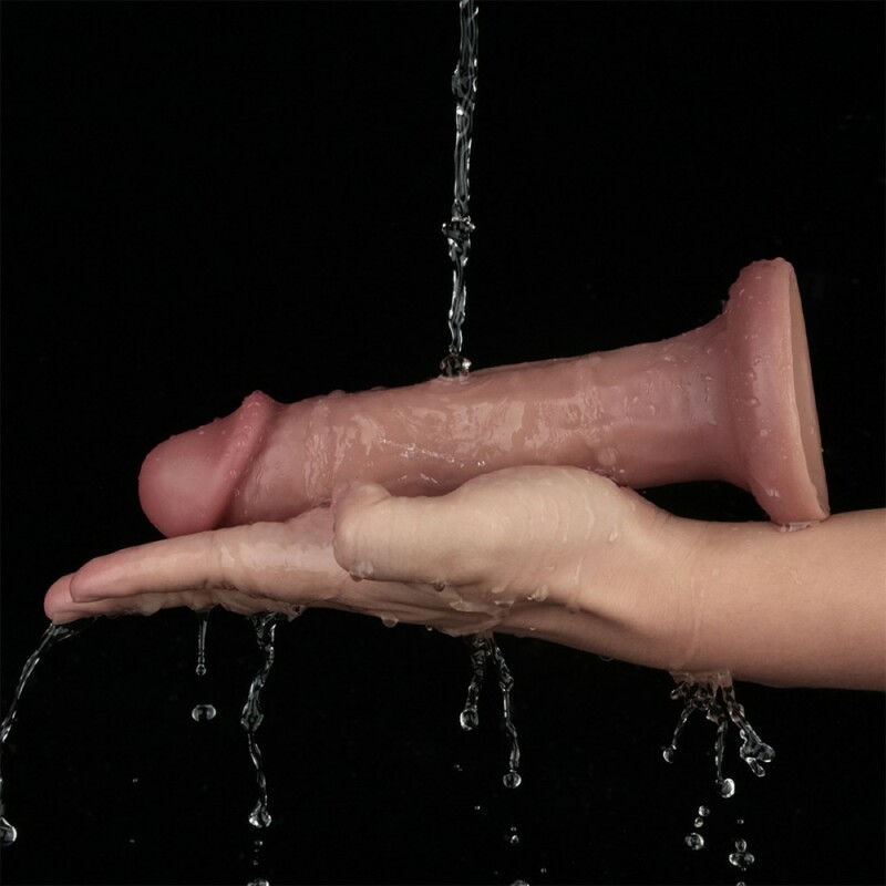 Вібратор із подвійною щільністю Lovetoy Dual Density Power Cock на присосці, бежевий, 20.3 х 4 см - Изображение 5