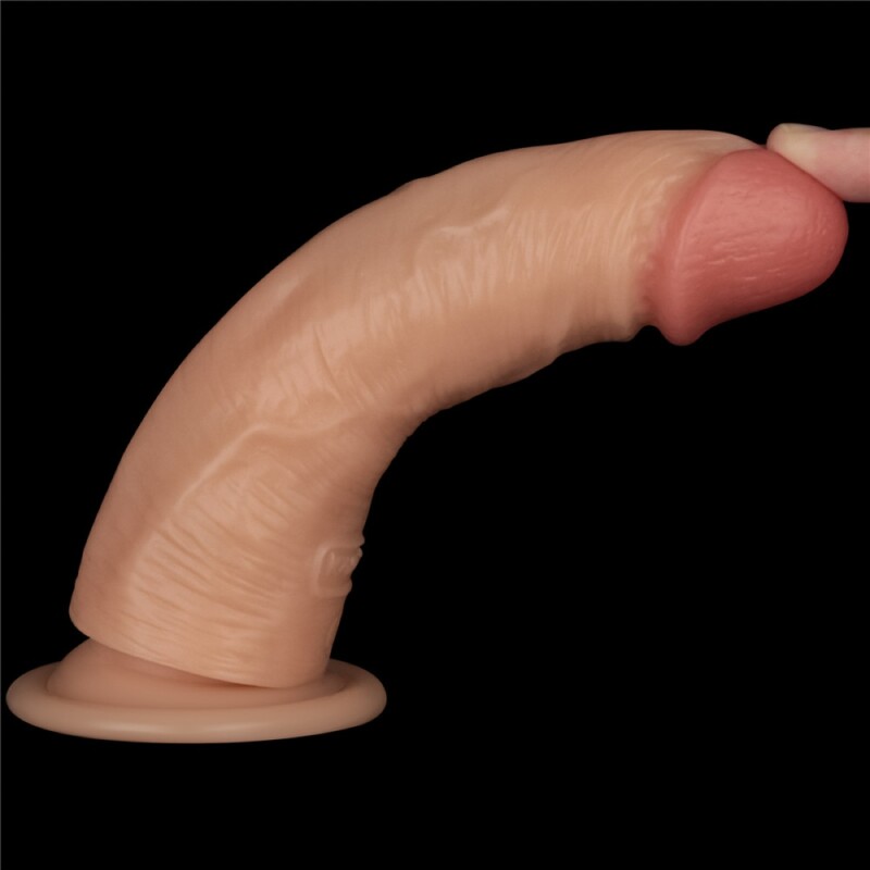 Вібратор реалістичний Lovetoy Power Basics Cock на присосці, бежевий, 18 х 4 см - Зображення 6