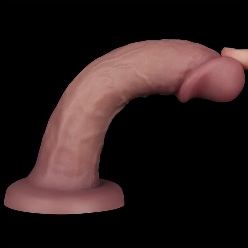 Вібратор із подвійною щільністю Lovetoy Dual Density Power Cock на присосці, бежевий, 20.3 х 4 см - Изображение 7