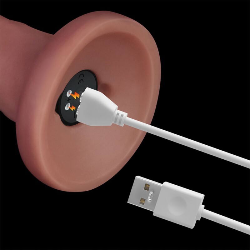 Вібратор із подвійною щільністю Lovetoy Dual Density Power Cock на присосці, бежевий, 20.3 х 4 см - Изображение 8