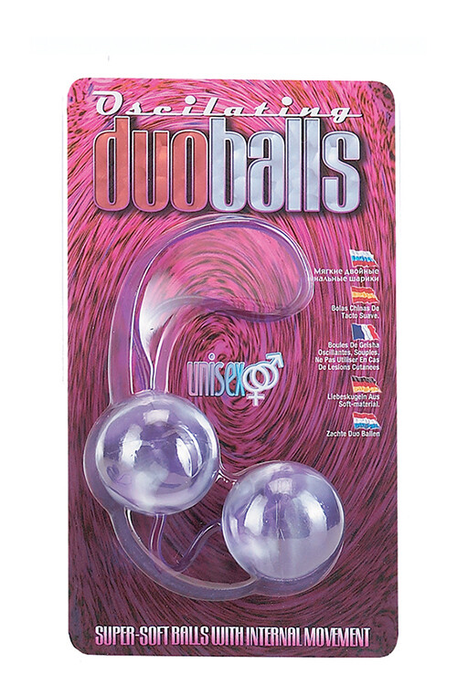 Вагінальні кульки рожеві на м'якому зчепленні Marbelized DUO BALLS - Зображення 1