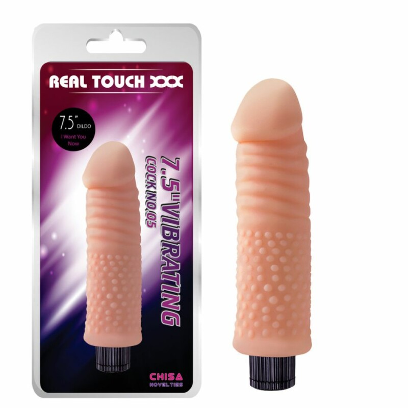 Вібратор реалістичний з рельєфом Chisa Real Touch No.05 бежевий, 18.5 х 4 см
