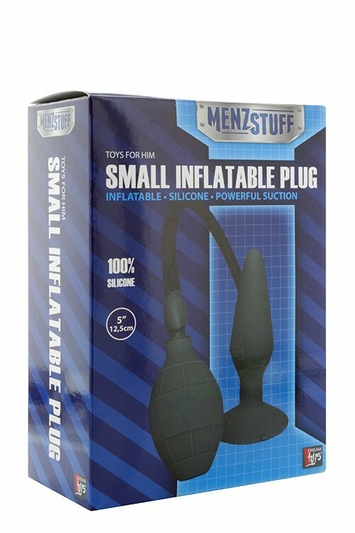 Анальна пробка Dream Toys MenzStuff з накачкою грушею, чорна, 12.5 х 5 см - Зображення 1