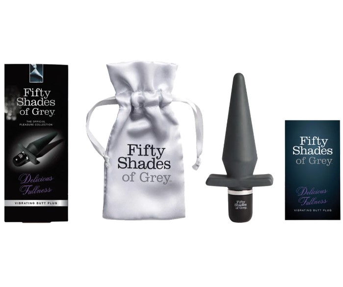 Анальна пробка з вібрацією Fifty Shades Of Grey Delicious Fullness, силіконова, чорна, 13.9 х 3.2 см - Изображение 2