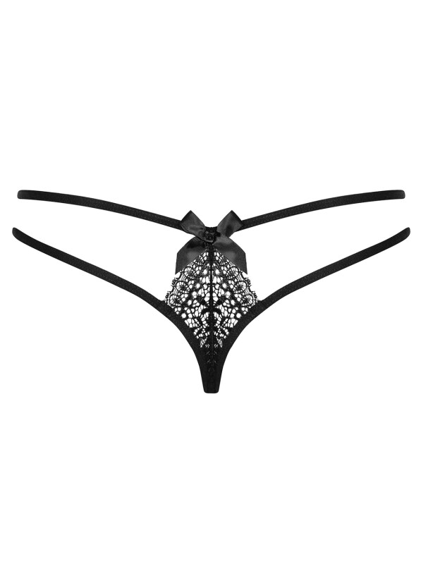 Трусики Obsessive Intensa мереживні, чорні, S-M - Изображение 7