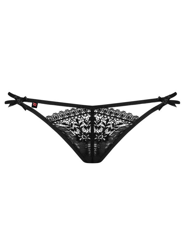 Трусики Obsessive Intensa мереживні, чорні, S-M - Изображение 6