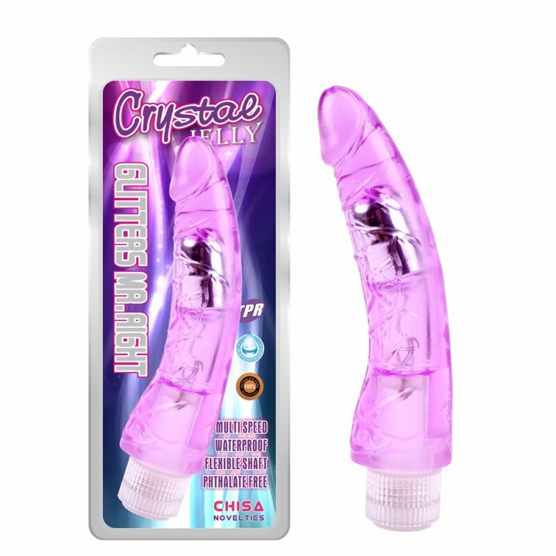 Вібратор реалістичний Chisa Glitters Mr.Right фіолетовий, 22 х 4.2 см