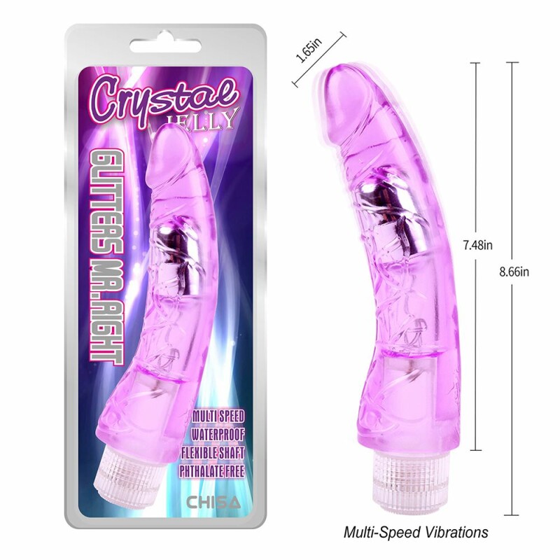 Вібратор реалістичний Chisa Glitters Mr.Right фіолетовий, 22 х 4.2 см - Зображення 6